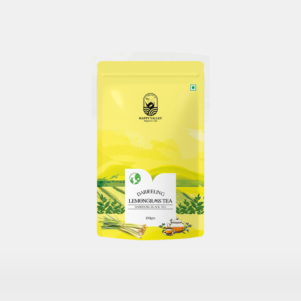 Happy Valley Darjeeling Lemongrass Black Tea whole leaf tea in resealable pouch